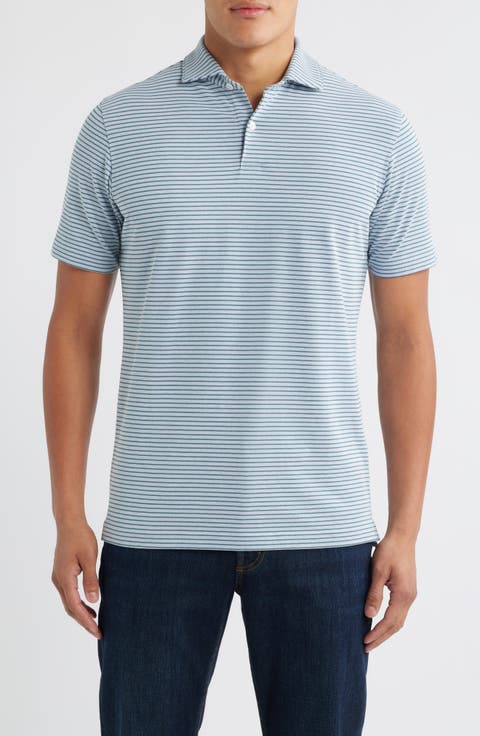 Crown Crafted Albatross Stripe Pima Cotton Blend Polo