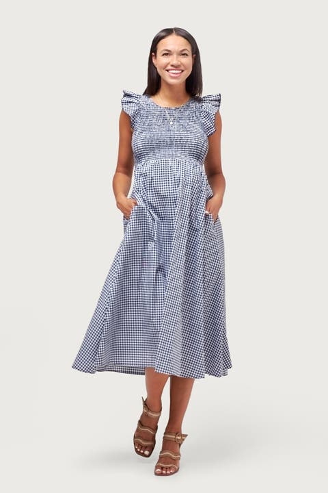 Harper Smocked Maternity Dress