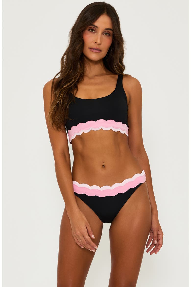 Marin Scallop Colorblock Bikini Top, Alternate, color, SWEET BERR