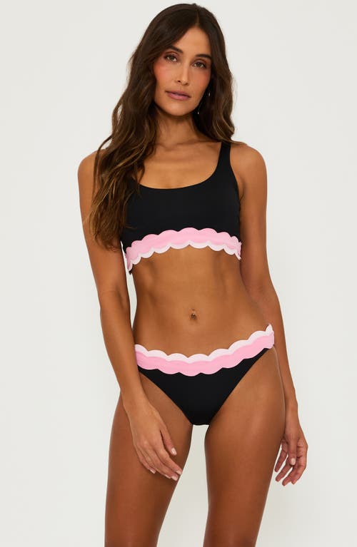 Beach Riot Marin Scallop Colorblock Bikini Top In Sweet Berr
