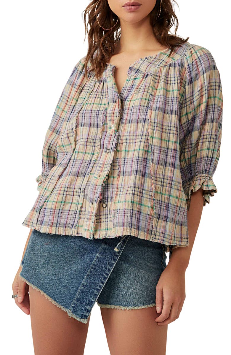 Free People Lucy Plaid Swing Shirt, Main, color, 