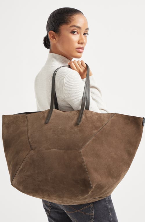 BRUNELLO CUCINELLI BRUNELLO CUCINELLI LARGE SUEDE BC DUO BAG 