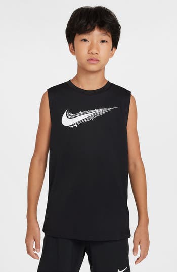 Nike Dri-fit Little Kids' Multi Sleeveless Top In Black/white