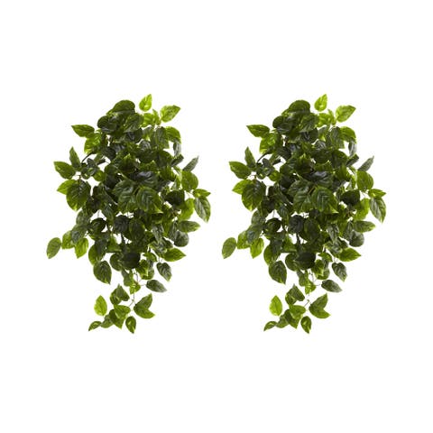 36-in UV Resistant Artificial Pothos Hanging Plant (Indoor/Outdoor) - Set of 2