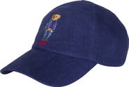 Polo Ralph Lauren Embroidered Bear Logo Linen Baseball Cap