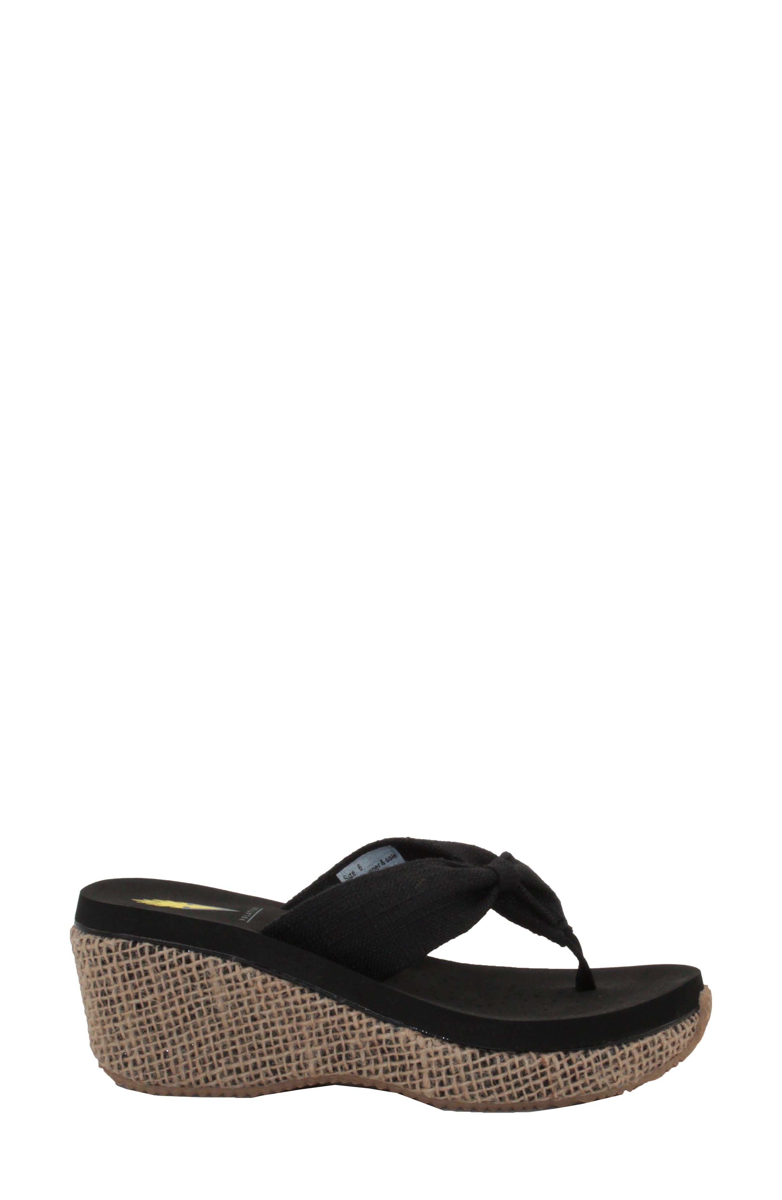 Volatile Tulane Platform Wedge Flip Flop, Alternate, color, 