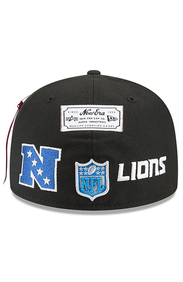 New Era x Alpha Industries Men's New Era x Alpha Industries Black Detroit Lions 59FIFTY Fitted Hat, Alternate, color,
