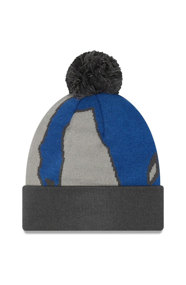 New Era Men's New Era Graphite Indianapolis Colts Logo Whiz Redux Cuffed Knit Hat, Alternate, color, 