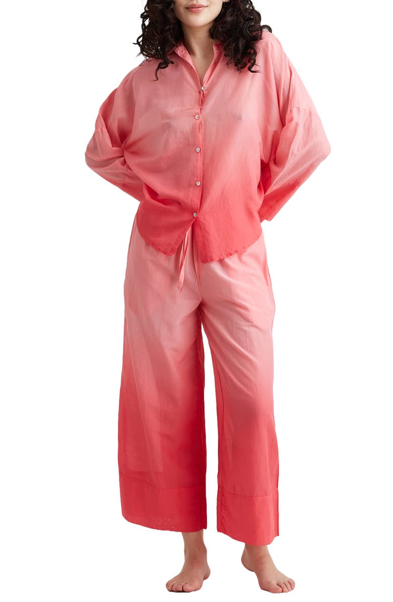 Papinelle Ombré Wide Leg Cotton Pajama Pants, Alternate, color, 
