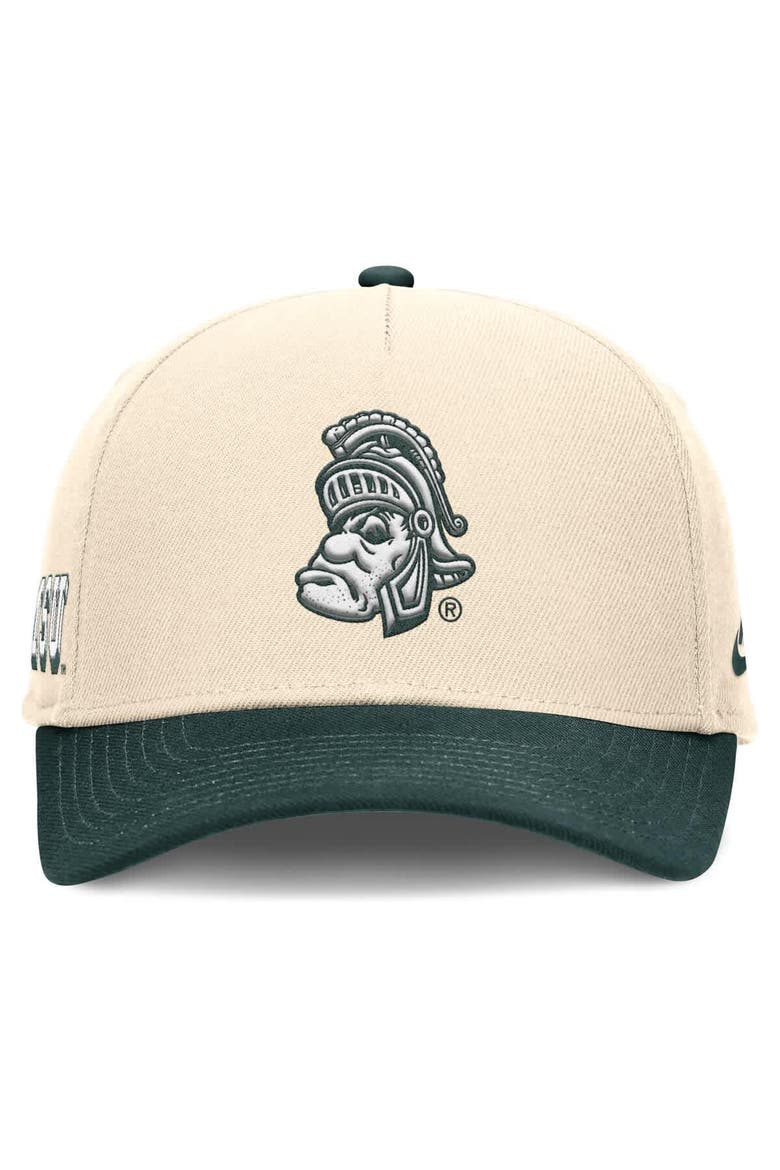 Men's Nike Natural/Green Michigan State Spartans Academic Rise Dri-FIT Adjustable Hat, Alternate, color, Natural