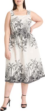 Maggy London Print Fit & Flare Midi Dress