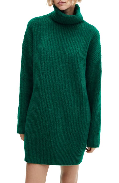 Turtleneck Rib Sweater Dress
