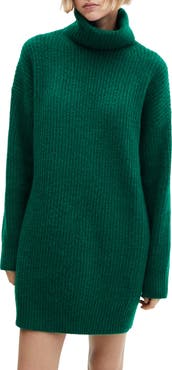MANGO Turtleneck Rib Sweater Dress