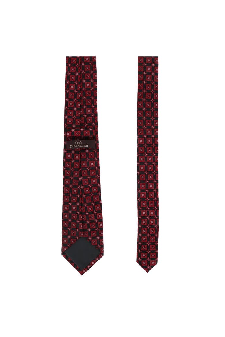 Azzimato Diamond Stately Silk Necktie, Alternate, color, Red