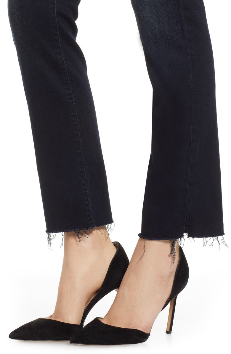 MOTHER The Rascal Raw Hem High Waist Ankle Snippet Jeans, Alternate, color, 
