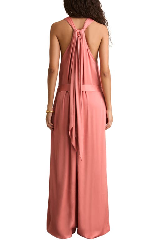 Reiss Rosin Tie Waist Sleeveless Wide Leg Jumpsuit In Pink