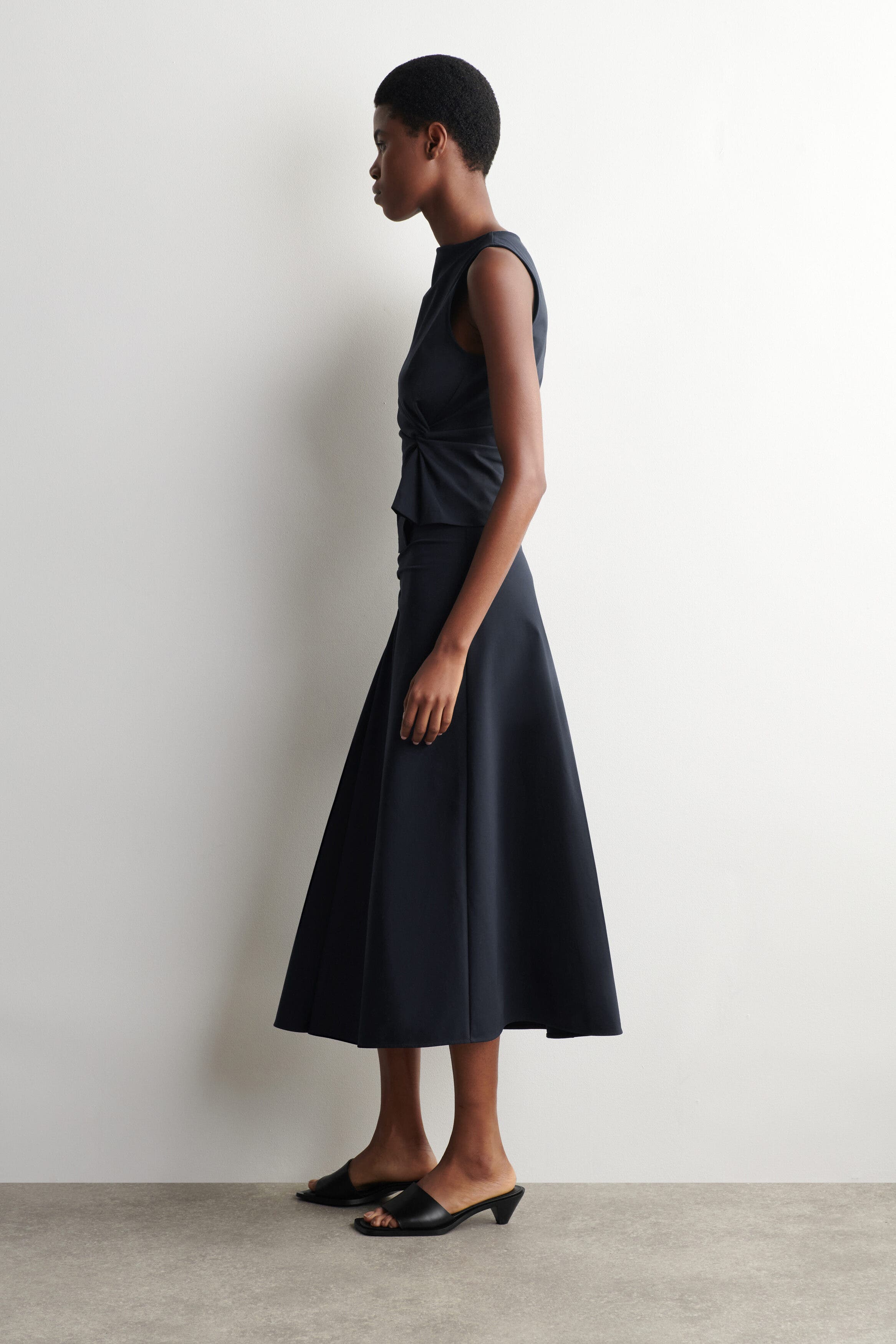 Twist-Detail Jersey Midi Skirt - image 4