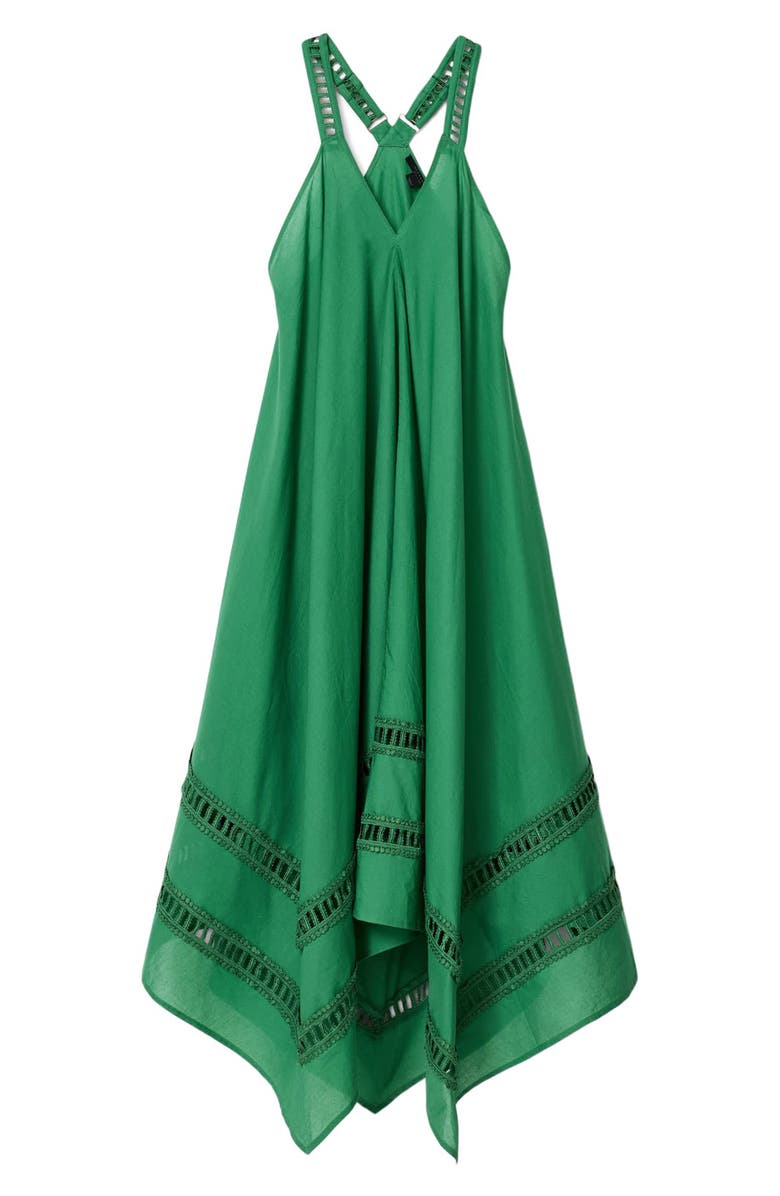 AllSaints Lil Handkerchief Hem Cotton Dress, Alternate, color, Apple Green