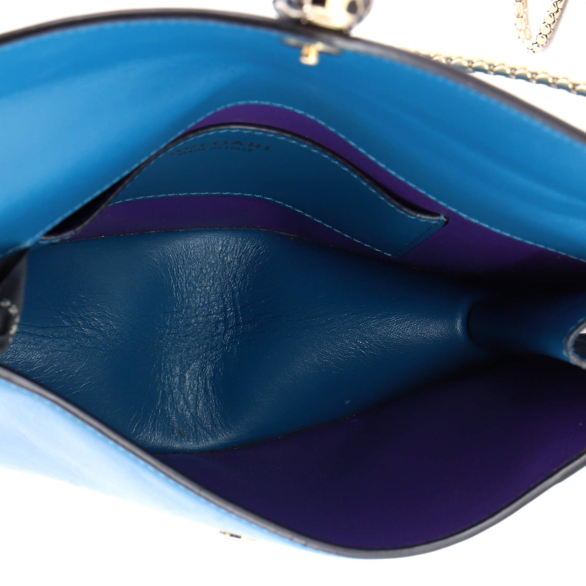 Serpenti Forever Shoulder Bag Leather Small, Alternate, color, Blue