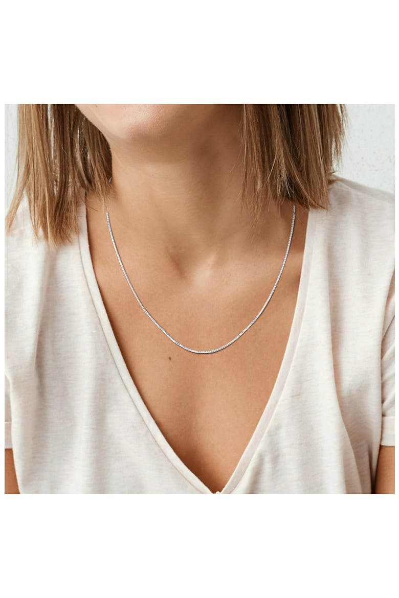 Box Link Chain Necklace, 1.10mm, Alternate, color, SILVER