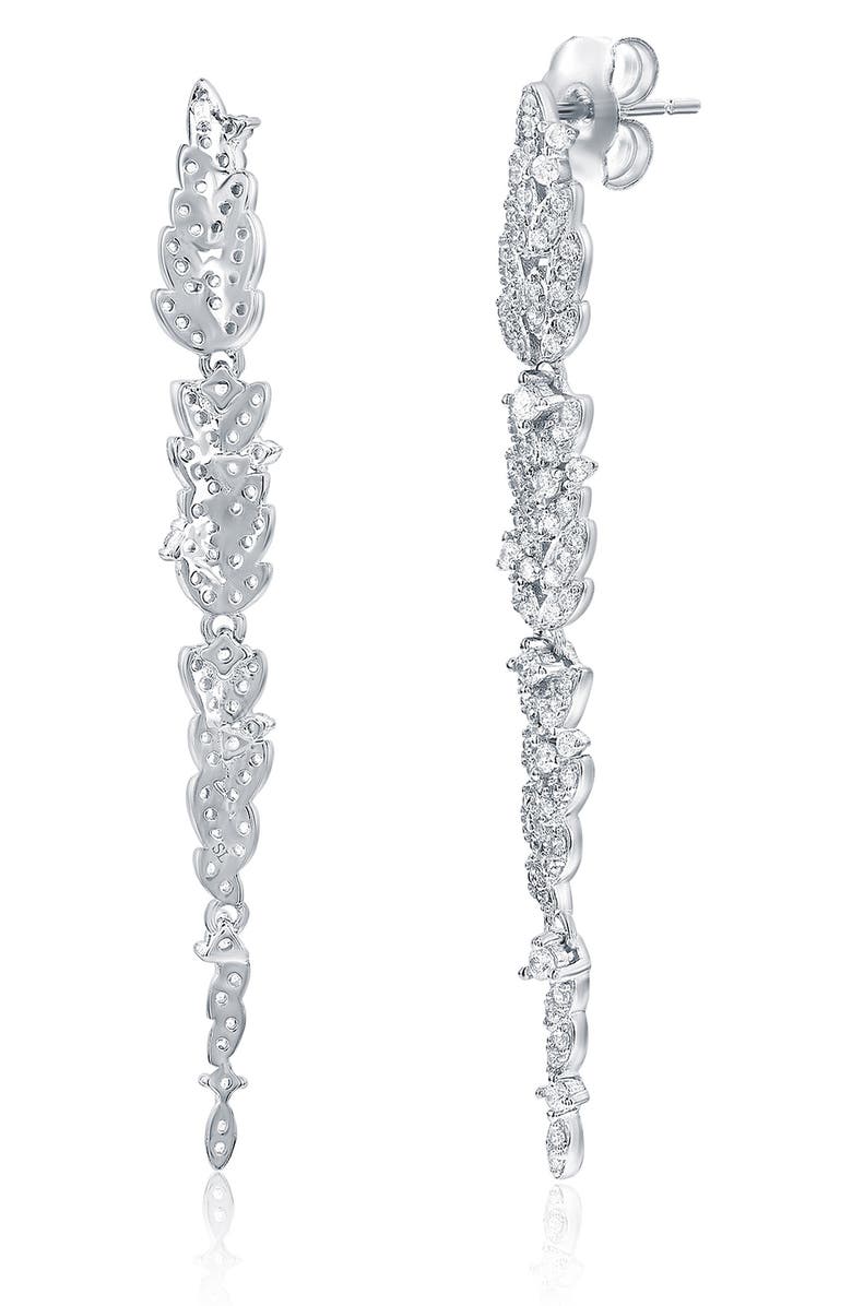 SUZY LEVIAN Cubic Zirconia Leaf Drop Earrings, Alternate, color, White