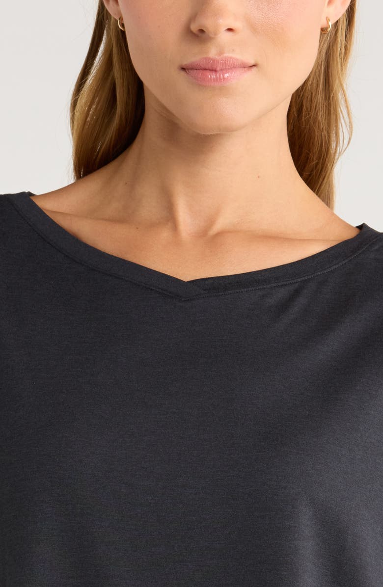 Zella Restore Soft Long Sleeve Relaxed T-Shirt, Alternate, color, Black