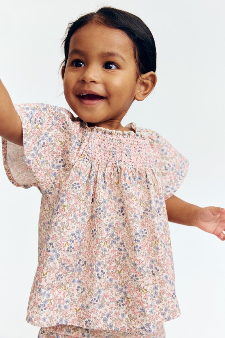 2-piece Cotton Set, Alternate, color, Light beige/floral