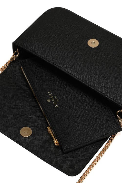 Gorski Leather Crossbody Bag In Black