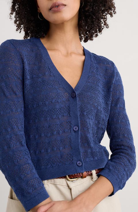 Sweet Day Pointelle Stitch Organic Cotton Cardigan