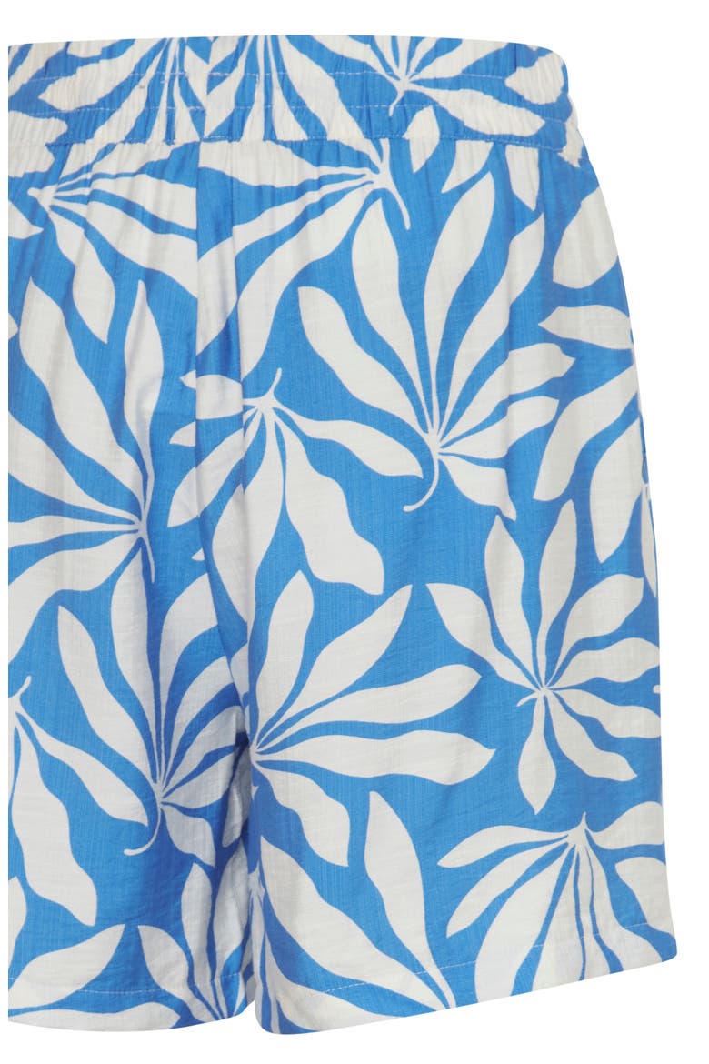 Isela Printed Drawstring Shorts, Alternate, color, PALACE BLUE PALMS