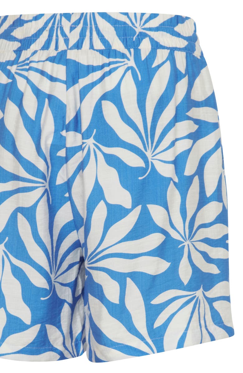 B.YOUNG Isela Printed Drawstring Shorts, Alternate, color, Palace Blue Palms