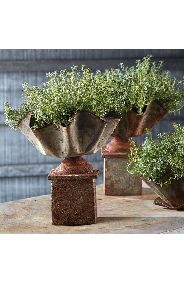 Napa Home & Garden Galvanized Handkerchief Planter, Alternate, color, Brown