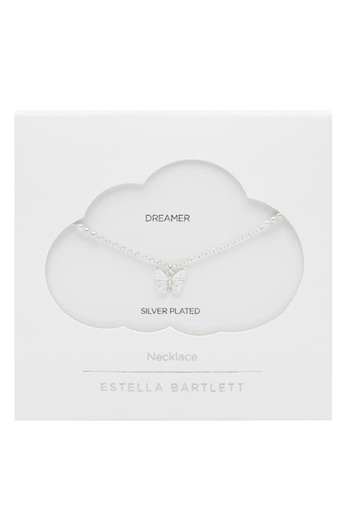 Estella Bartlett Butterfly & Faux Pearl Necklace In Metallic