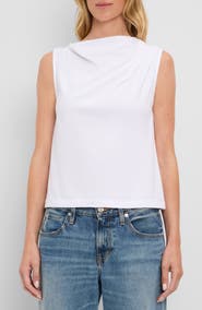 Michael Stars Amira Asymmetric Pleated Cotton Top