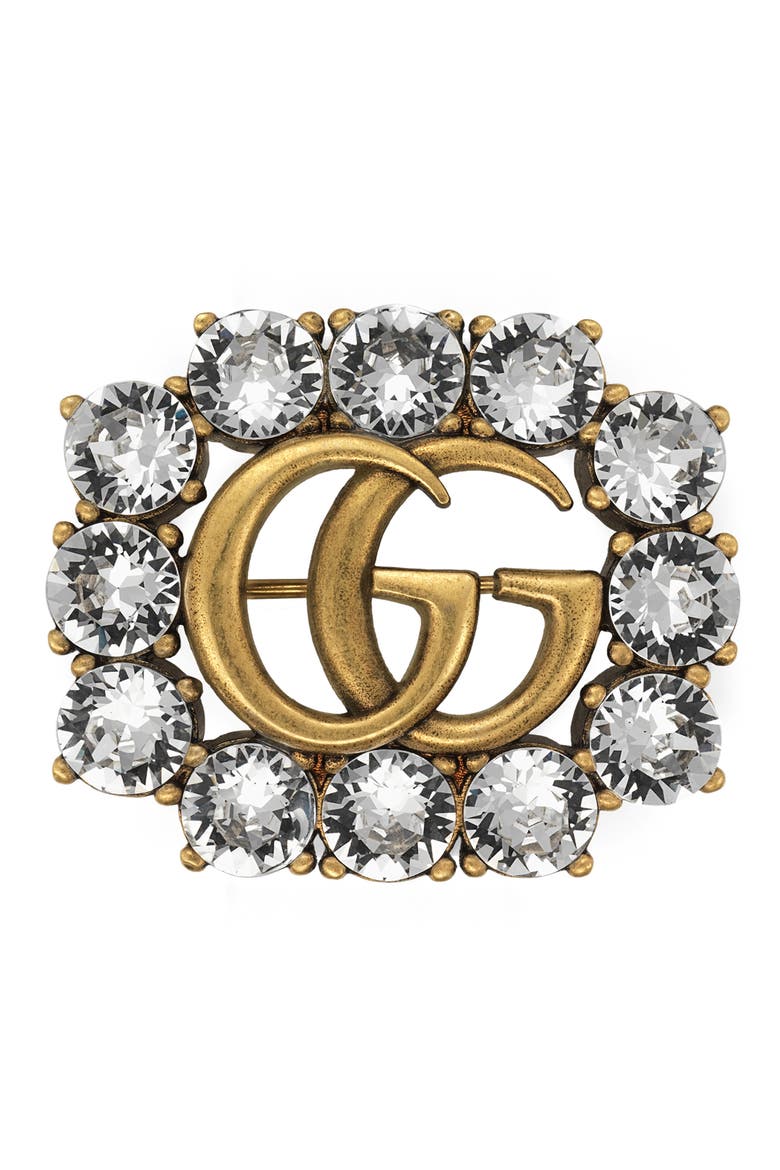 Double-G Brooch with Crystals (Women) | Nordstrom