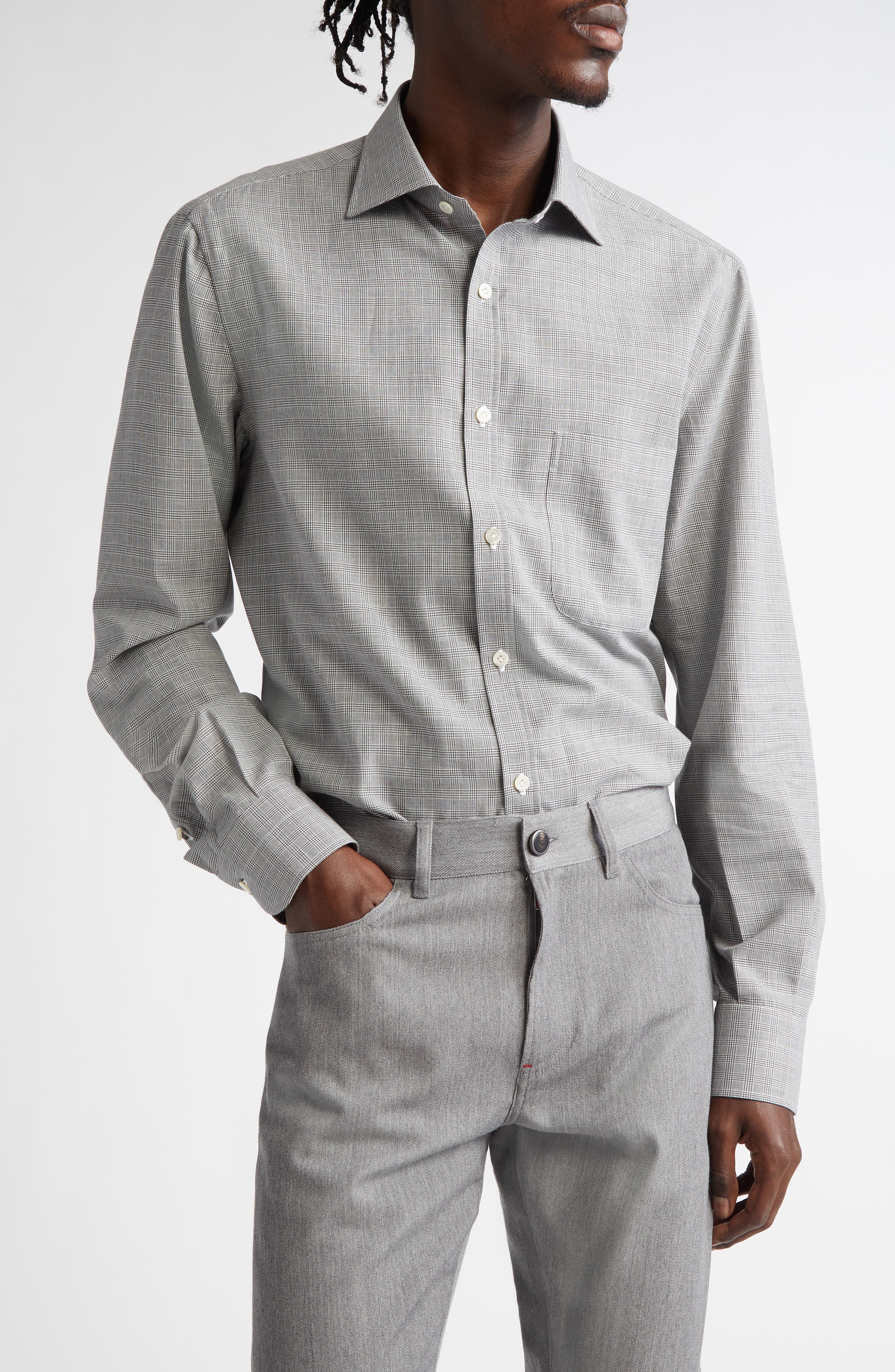 Cotton & Cashmere Button-Up Shirt