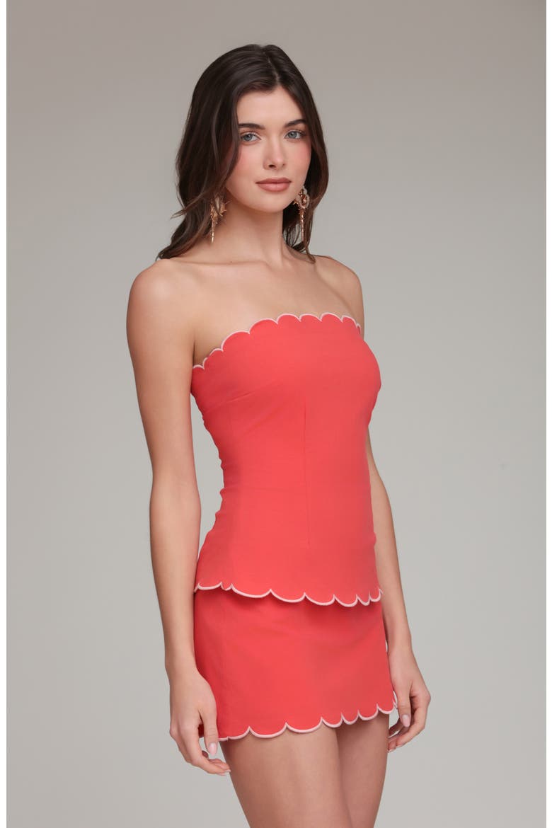 Scallop Edge Tube Top, Alternate, color, LOBSTER RED