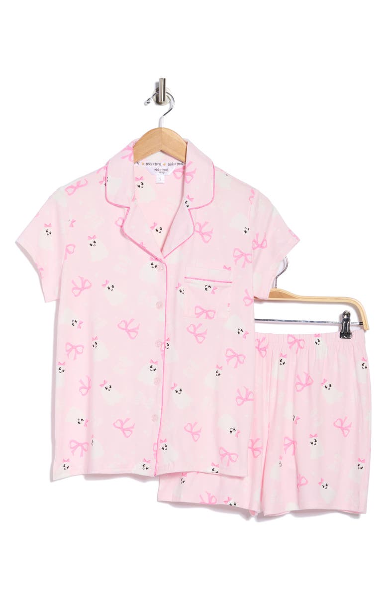 DREAMWEAR Halloween Peached Jersey Short Pajamas, Alternate, color, Primrose Pink