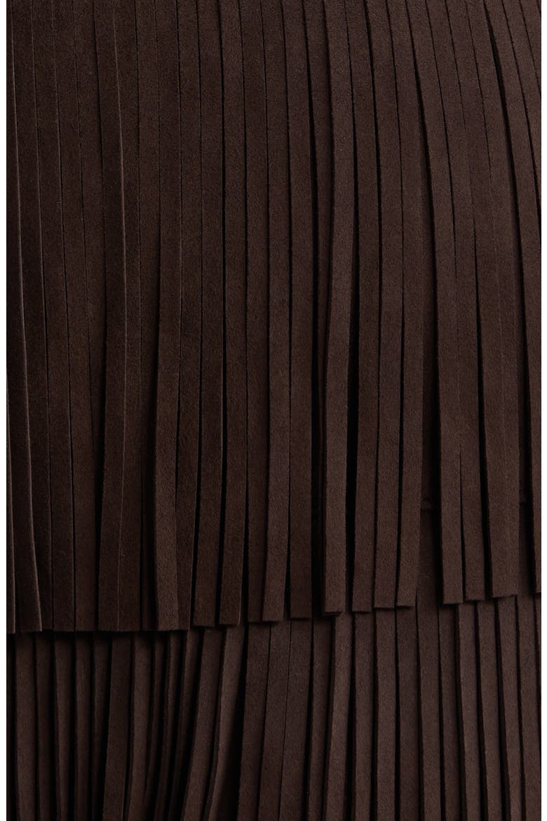 Leather Fringe Miniskirt, Alternate, color, CHOCOLATE