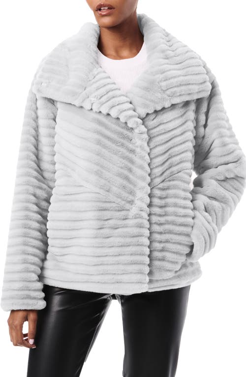 Bernardo Grooved Faux Fur Jacket In Gray