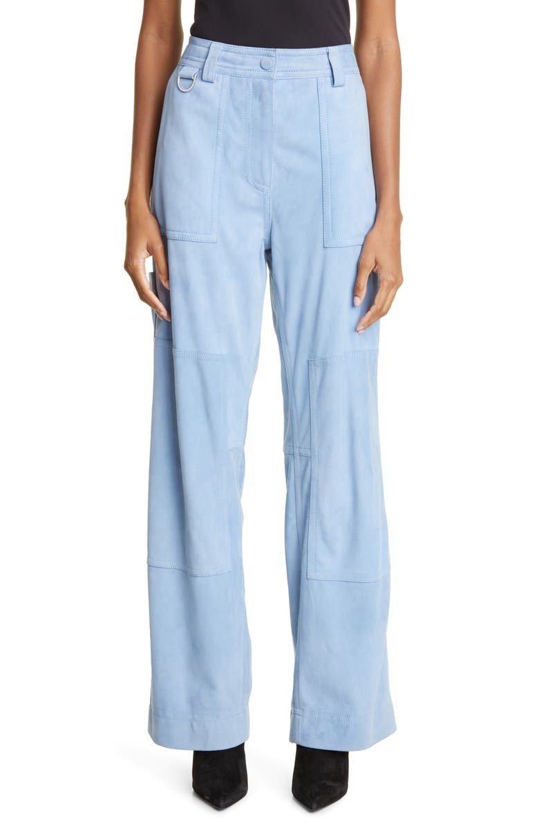 Saks Potts Rose Suede Wide Leg Pants, Main, color,