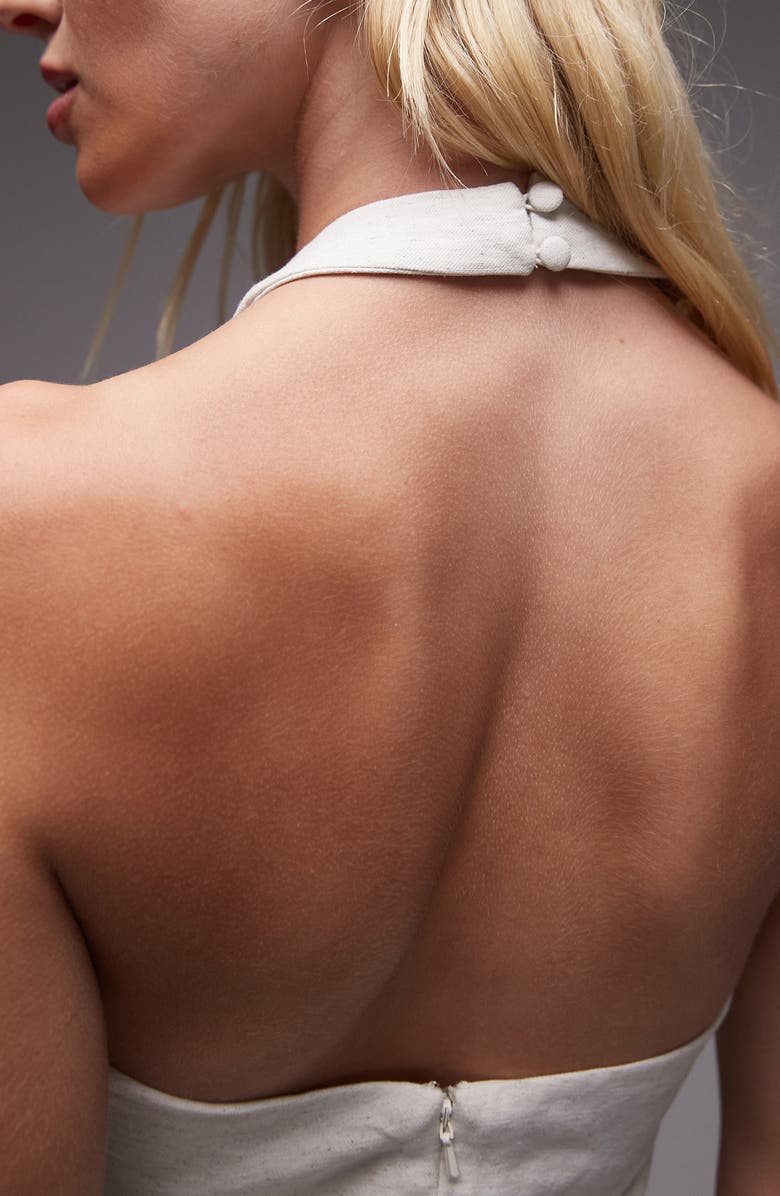 Topshop Halter Top, Alternate, color, Beige