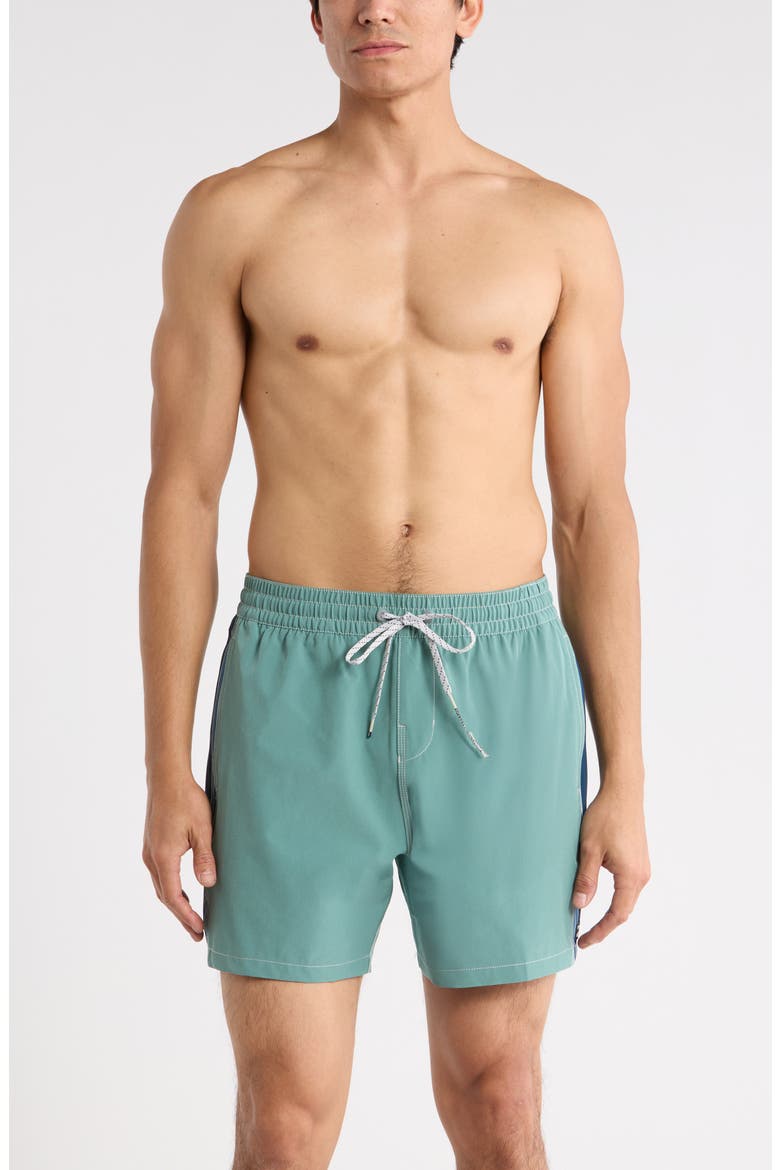 Dbah Panel Loopback Swim Trunks, Main, color, DEEP SEA