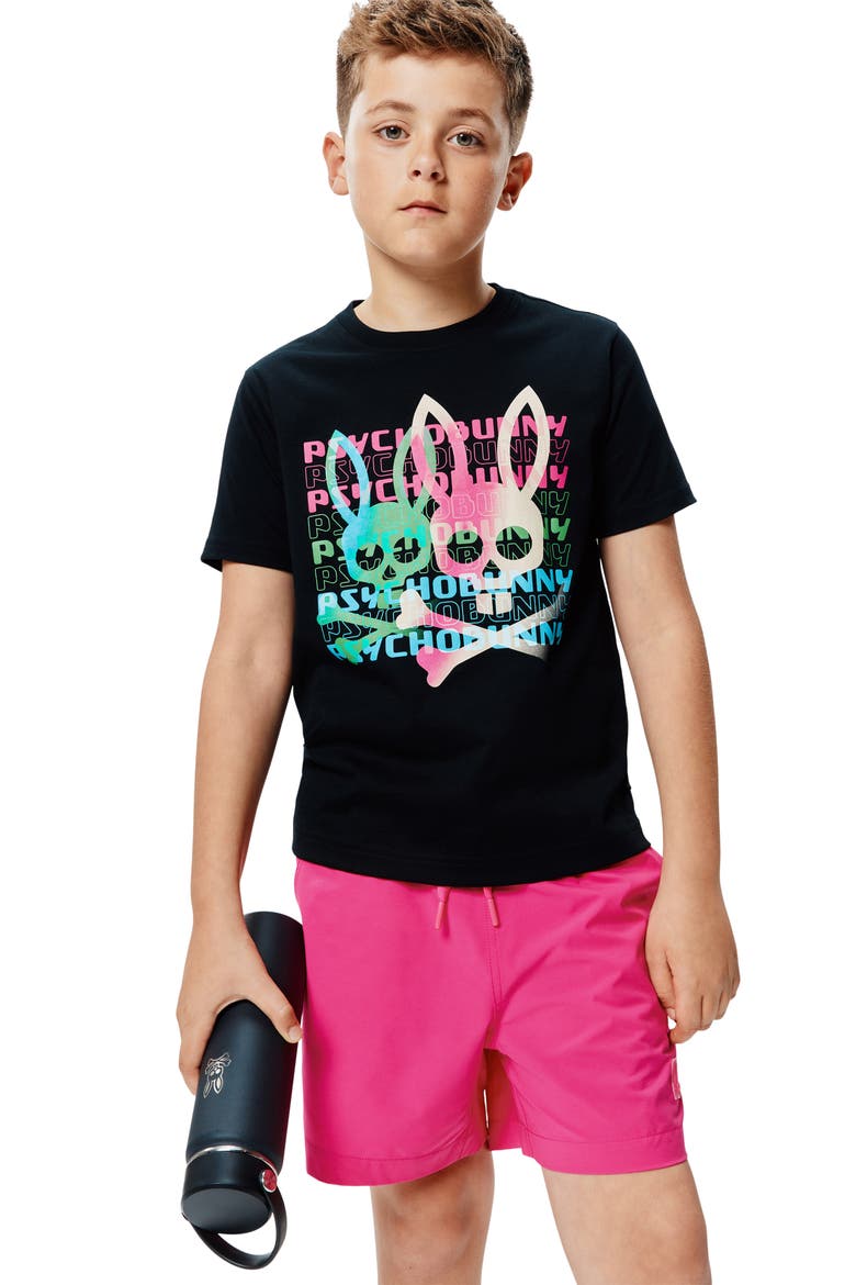 Kids' Landon Wordmark Tee, Alternate, color, BLACK