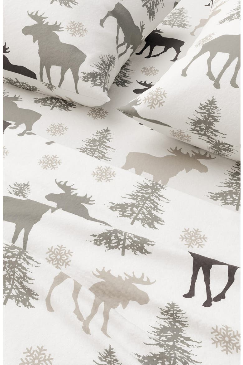 Lodge Print Microfiber Sheet Set, Alternate, color, MOOSE
