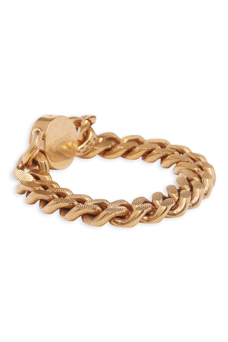 Medusa Chain Bracelet, Alternate, color, GOLD