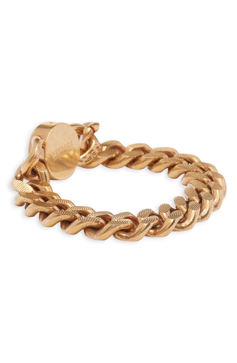 Versace Medusa Chain Bracelet, Alternate, color, Gold