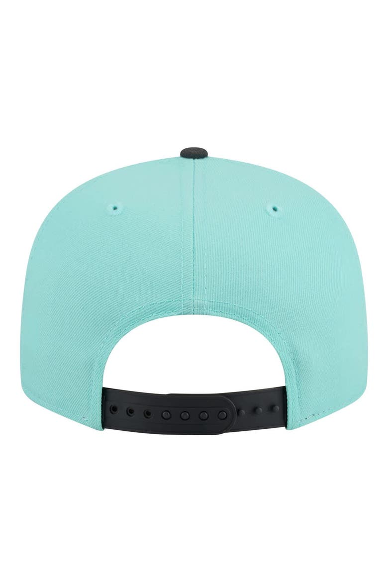 Men's New Era Turquoise/Charcoal Detroit Pistons Color Pack Two-Tone 9FIFTY Snapback Hat, Alternate, color, Turquoise