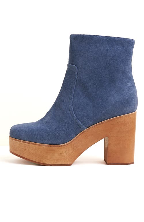 Charlotte Stone Paz Platform Clog Boot In Blue