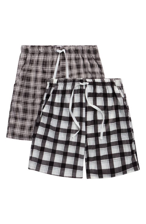 2-Pack Assorted Plaid Pajama Shorts